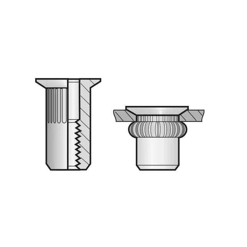 Noutate Piulita-nit ingropate cap tesit, otel, Bralo
