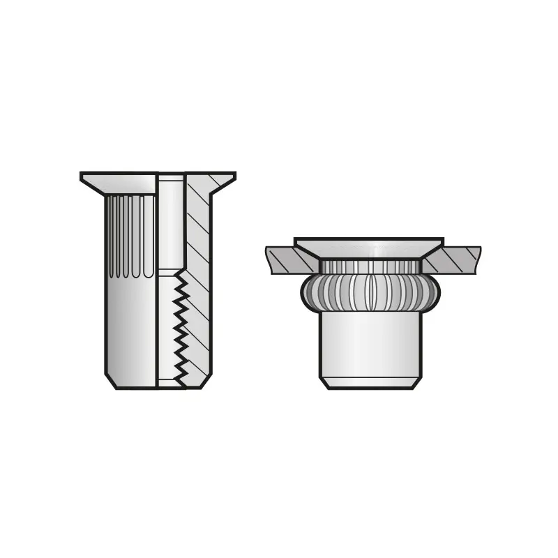 Piulita-nit ingropate cap tesit redus, Inox A2, Bralo Cumpărături sigure