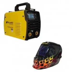 Expediere rapidă Pachet Invertor de sudura ProWeld MMA 220 DLS-LCD Profesional + Masca sudare CADOU valiza transport