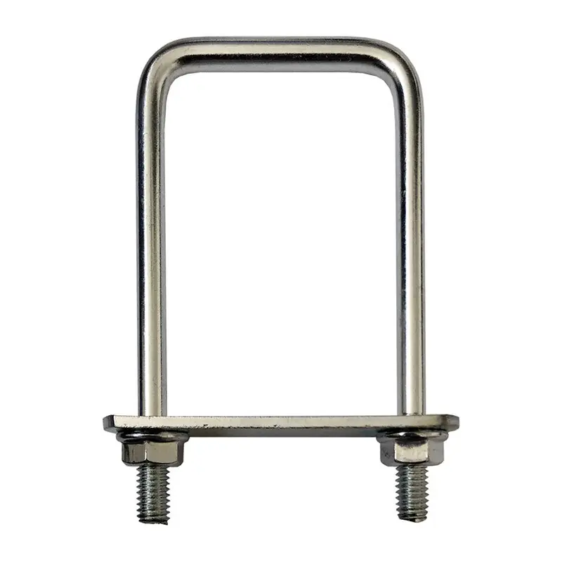 Reducere Brida zincata/RAL 6005 (Verde muschi) din otel rotund pentru fixarea panourilor de gard pe stalpi rectangulari, Rocast