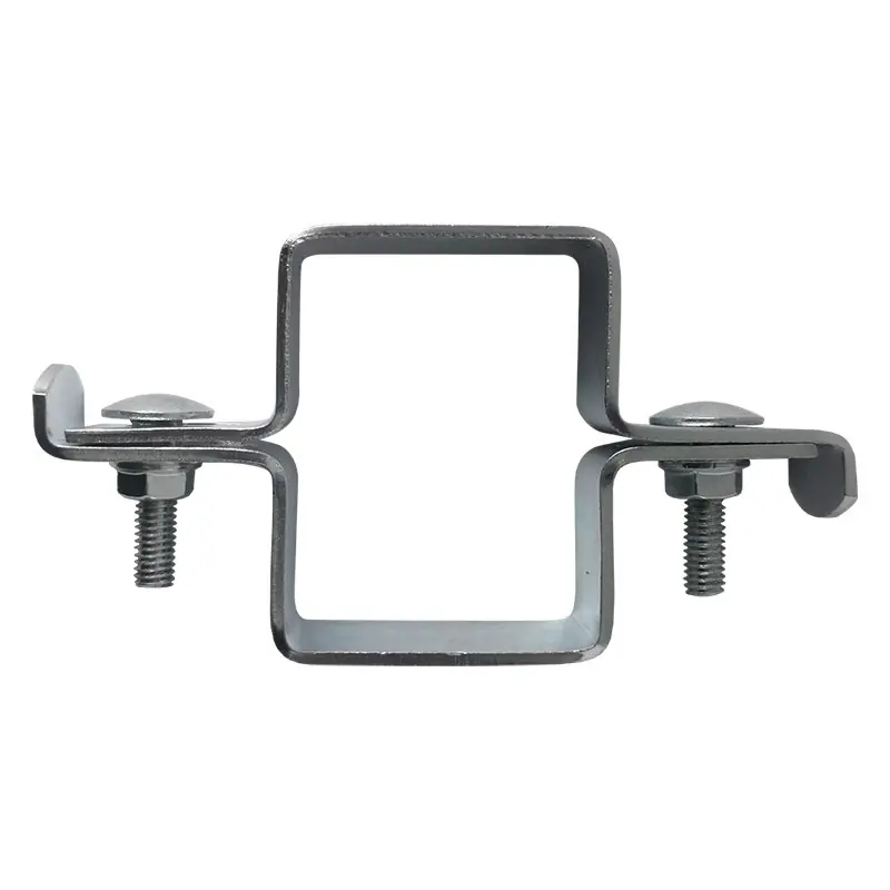 Brida zincata electrostatic / RAL 6005 (verde muschi) de fixare traseu pentru stalpi rectangulari de 60 x 40 mm, Rocast Ieftin