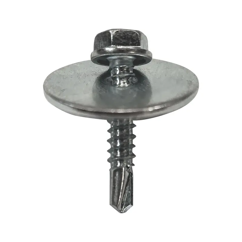 Set de prindere policarbonat pe structura metalica, zincat/RAL 8017, surub 4.8 x 25 mm, saiba Ø5.3 x 25 x 1.5 mm, Rocast Nu rata