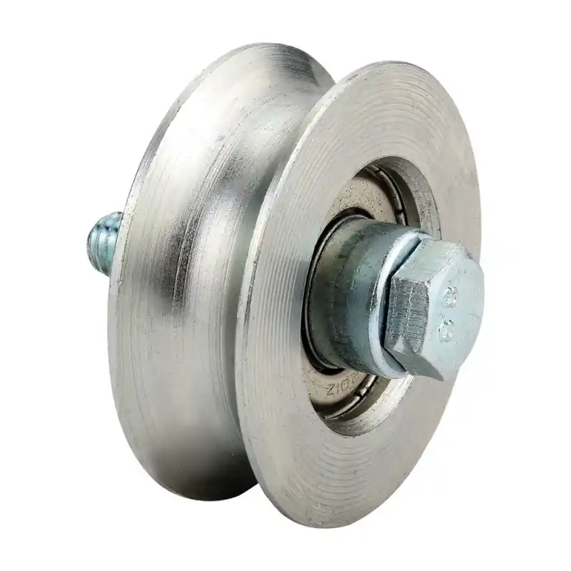 Reducere extra Roata culisanta cu doi rulmenti, zincata, D 98 mm, 25 x 30 x (M14 x 70) mm, max. 300 kg, fara suport, profil U, Rocast