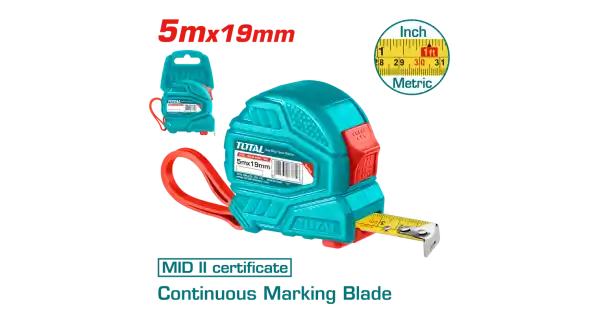 Popular Ruleta Total de 5 metri, cu latimea de 19mm si doua functii TOTAL