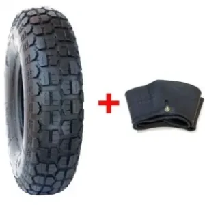 Set cauciuc + camera roaba - 4.00-8 (mixt) - 6PR dungi rosu + albastru Cumpără acum