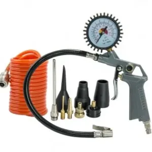 Reducere specială Set de aer comprimat pistol cu manometru,furtun 3 m + 8 accesorii Pansam