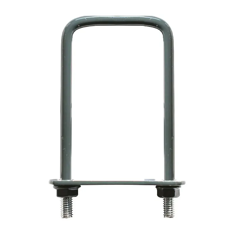 Brida de gard din otel rotund, RAL 7016 (gri antracit), pentru fixarea panourilor de gard pe stalpi rectangulari, Rocast Lichidare de stoc