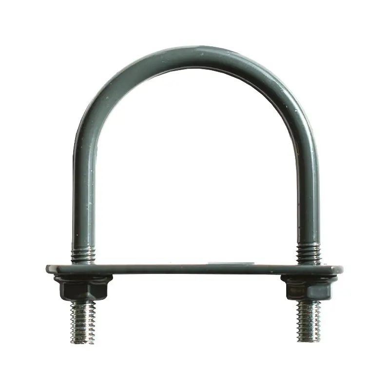 Ofertă Brida de gard din otel rotund, pentru fixarea panourilor de gard pe stalpi rotunzi, RAL 7016 (gri antracit), Rocast