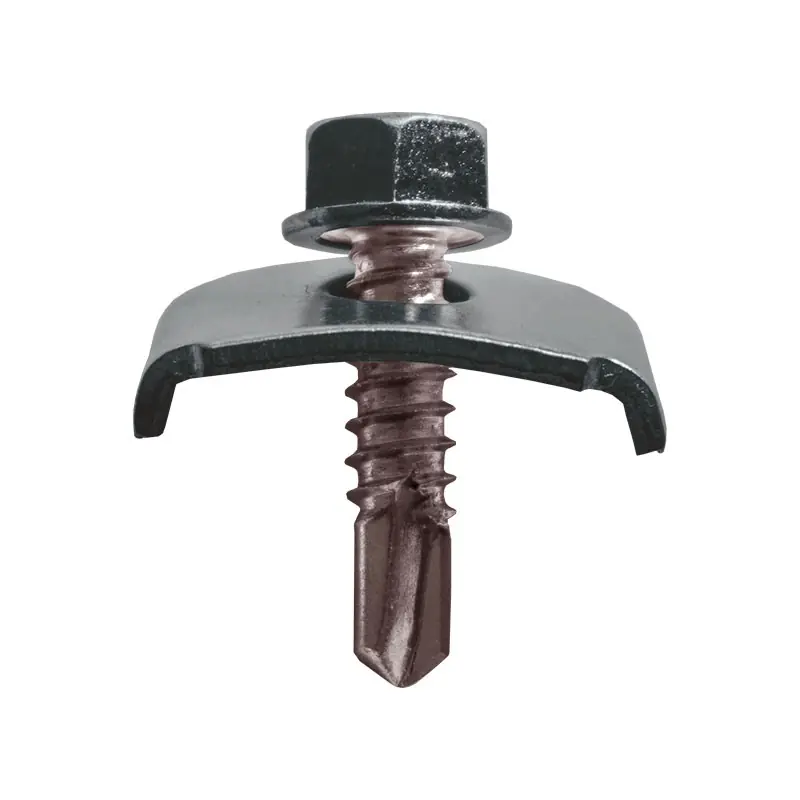 Cleme ptr fixarea panourilor pe stalpi rotunzi, RAL 7016, clema 25 x 20 mm, surub M6 6.3 x 25 mm, Rocast (100 buc/cutie) Reduceri