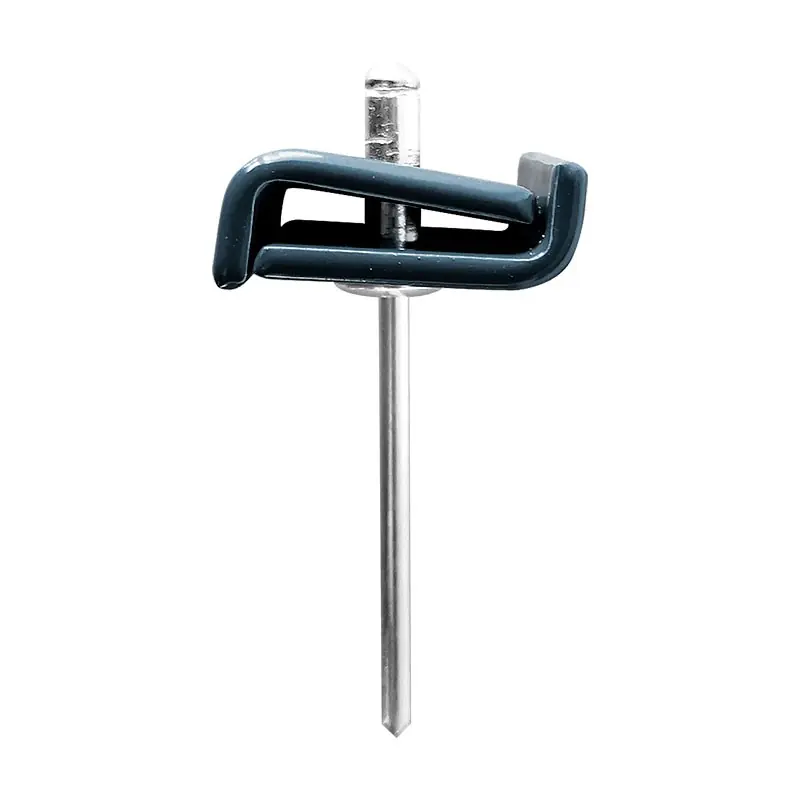 Set de inadire pentru panouri de gard bordurate, 2 cleme 20 x 20 x 2.5 mm, pop nit Ø4 x 12, RAL 7016, Rocast (100 buc/cutie) Reducere extra