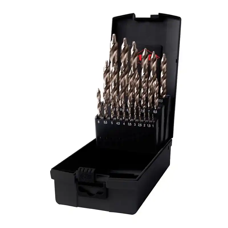 Set Burghie elicoidale Flowstep, tip C, DIN 338, HSSE-Co5, 25 piese, Ruko Cel mai vândut