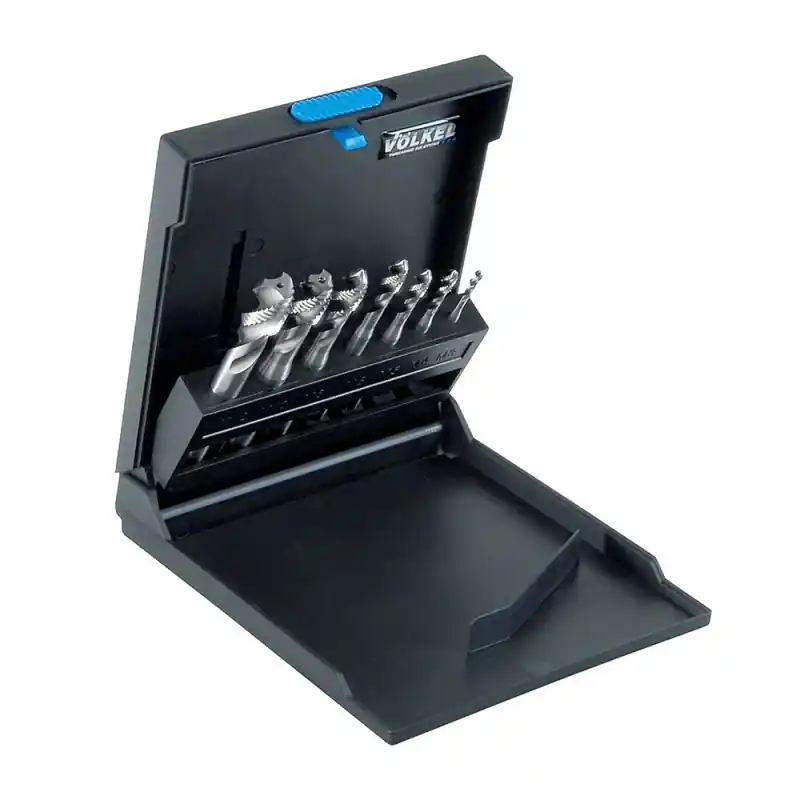 Calitate înaltă Set 7 tarozi de masina universali, scurti, HSS-E, forma C 35 grade RSP, filet D, pentru gauri infundate, VOLKEL