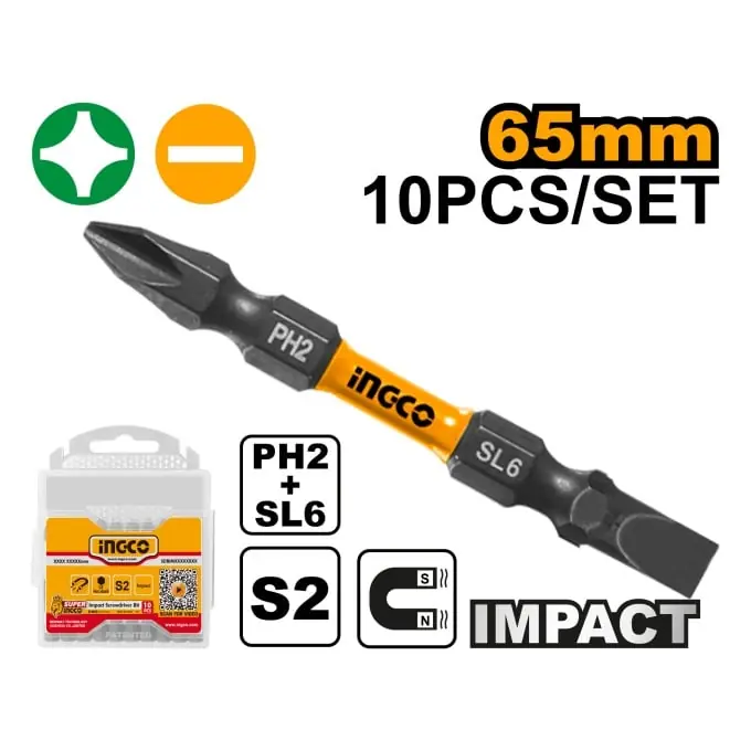 Cel mai bun preț SET BITI PH2 + SL6 COMBINAT IMPACT 10 BUC INGCO SDBIM21HL133