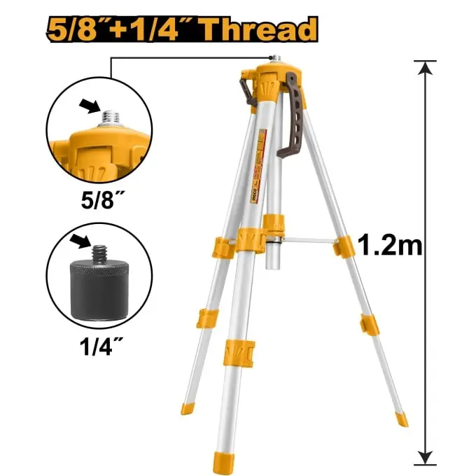 Trepied Aparat Nivela cu Laser din aluminiu 120 cm, Ingco HLLT01152 Premium