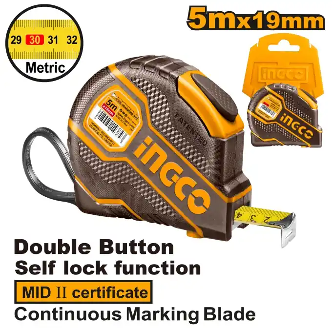Ruleta Autoblocaj 3m Grosime 16mm INGCO HSMT08031E Noutate