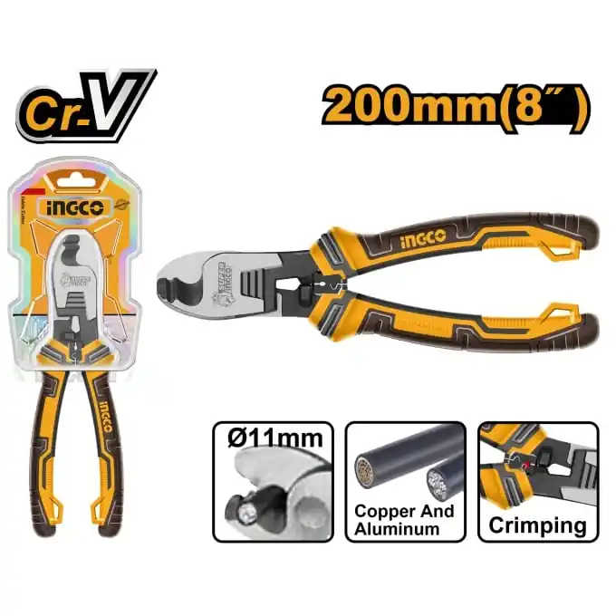 Plată sigură Cleste Taietor Cablu 8/200mm INGCO HCCB0208