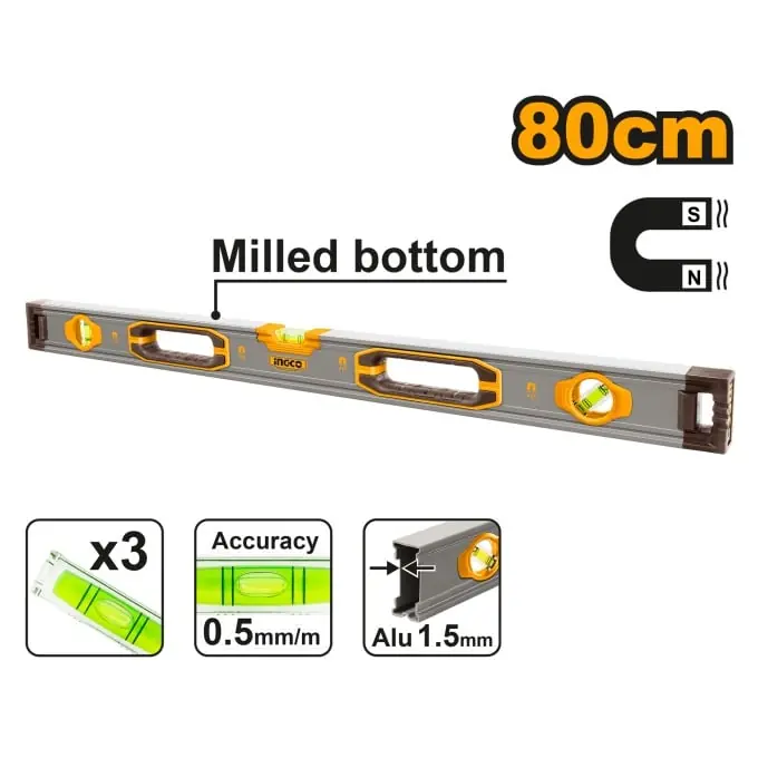 Boloboc 100cm Magnetic Industrial INGCO HSL38100M Plată securizată