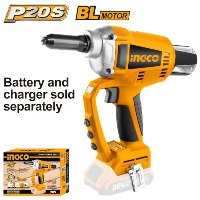 Ieftin Pistol pentru Nituri nituit electric 20v, 25mm, 20kN, fara acumulator Ingco CRTLI2005