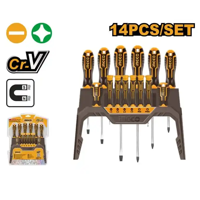 Set trusa Surubelnite 14 bucati, Super Select, de precizie Ingco HKSD1428 Popular