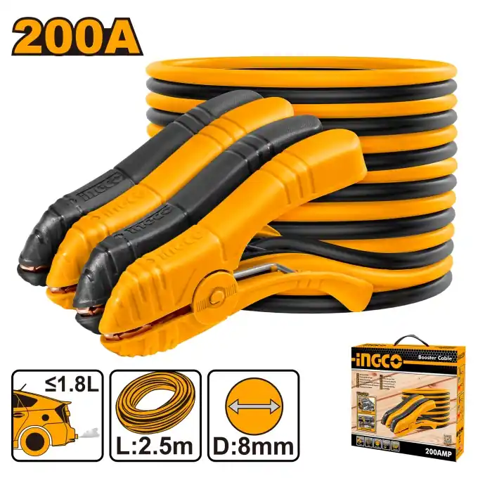Ieftin Cablu Pornire 200A 2.5m INGCO HBTCP2001 – Solutie Rapida si Fiabila pentru Pornirea Vehiculelor