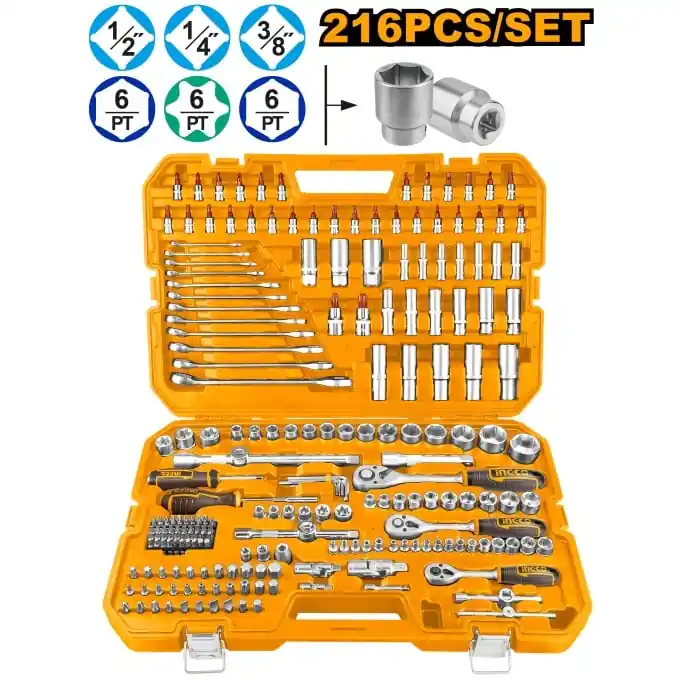 Trusa scule profesionala 216 piese, Ingco HKTHP22161 Promoție