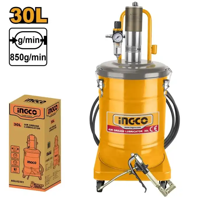 Popular Pompa de gresat Gresor Pneumatic 30L, 6-8bar, Ingco AGL02301