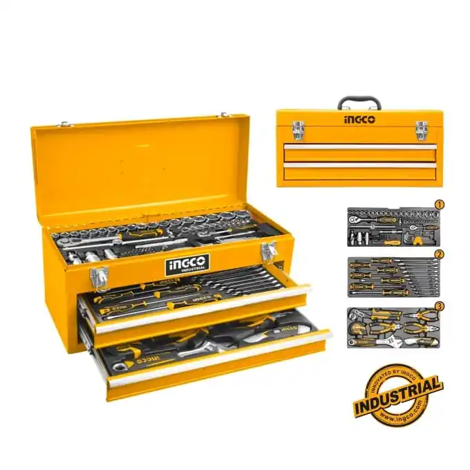 Trusa Chei 97 buc in Cutie Metal Tip Sertar Ingco HTCS220971 Cumpărături sigure