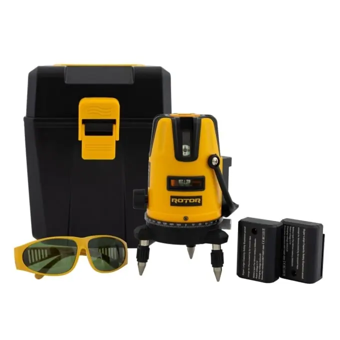 Comandă acum Nivela laser 3D, 40m, 5 sec., clasa 2, cu 2 acumulatori si cutie transport, ROTOR RLE-3D 14623