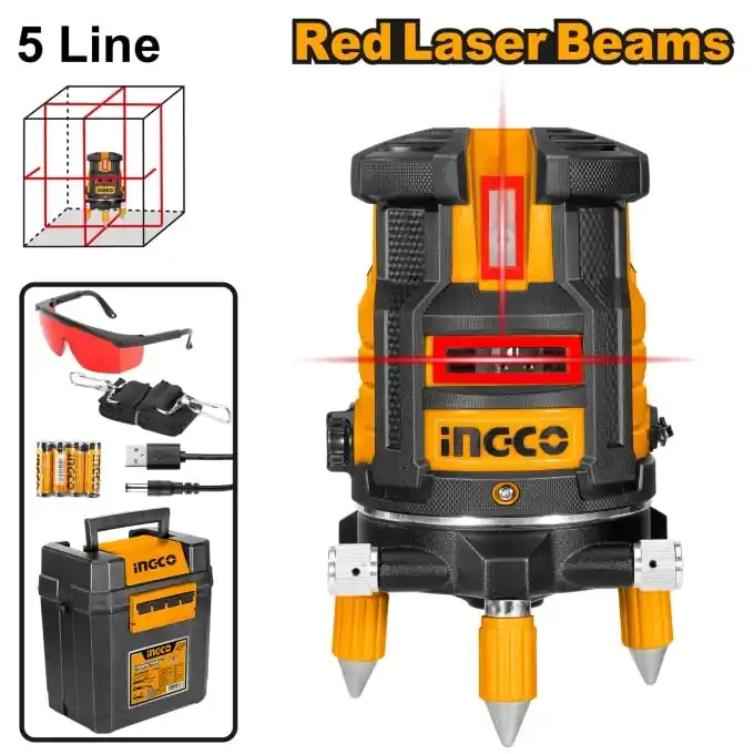 Nivela cu Laser Rosu Rotativa 360 grade, 0-30, Ingco HLL306505 Reduceri