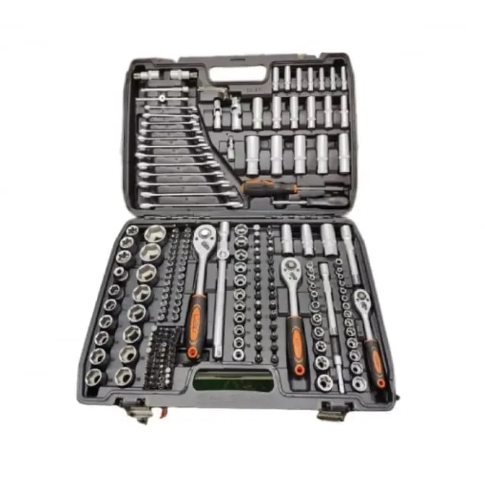 Trusa chei tubulare 216 piese, Crom Vanadiu, 1/2", 1/4", 3/8", Profesionala, Craft-Tec MX946 Premium