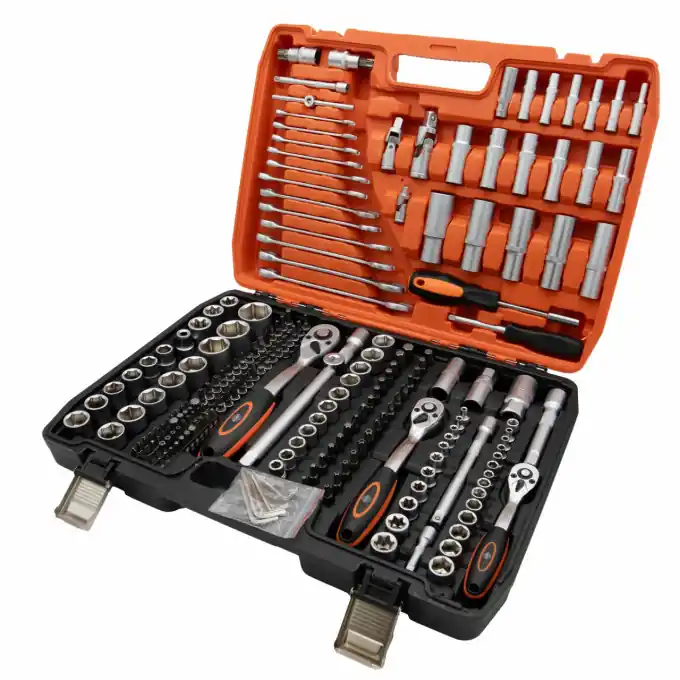 Trusa scule tubulare Profesionala, 1/2", 3/8", 1/4" 215 bucati, Lincos - Transport gratuit Plată securizată