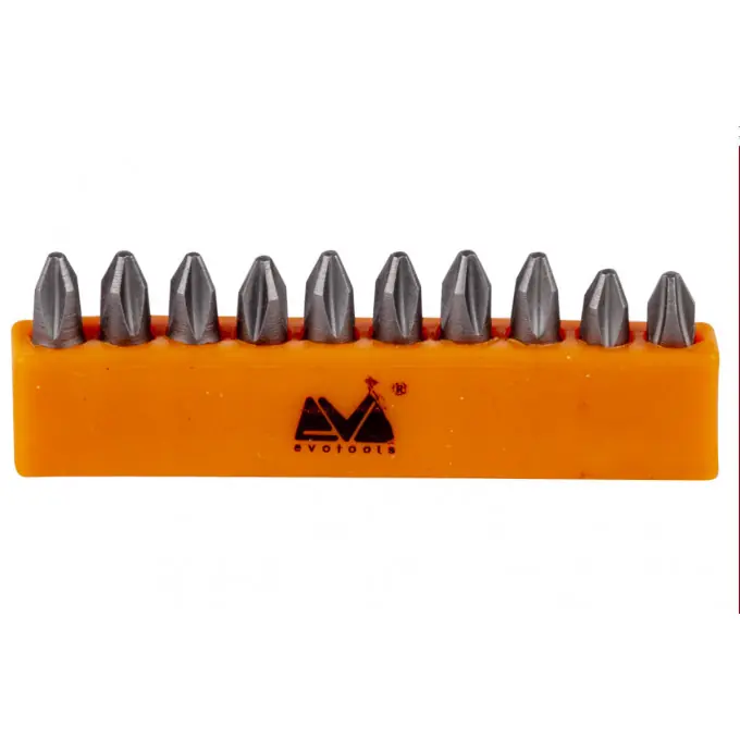 Cumpărături sigure Set biti Varf Surubelnita Cr-V Philips 10 buc PH2, 25 mm Evotools 605116