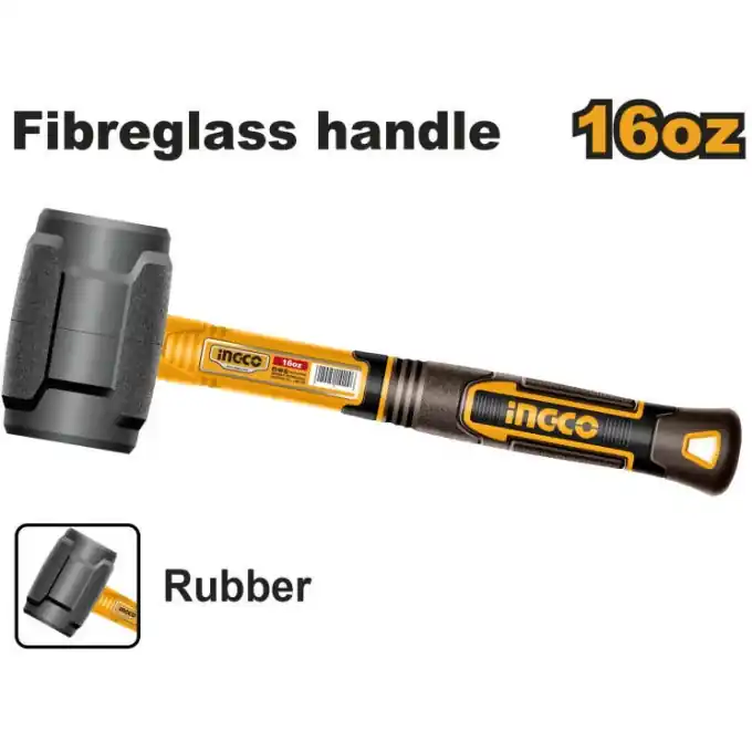 Chilipir Ciocan Cauciuc 450gr Negru INGCO HRUH8816