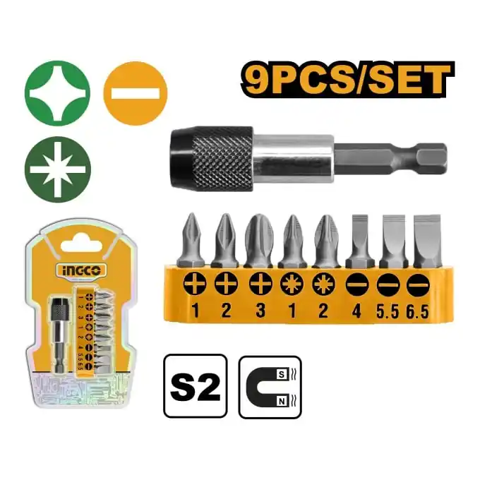 Prelungitor Biti Set 9buc INGCO AKSD0071 Cel mai bun preț
