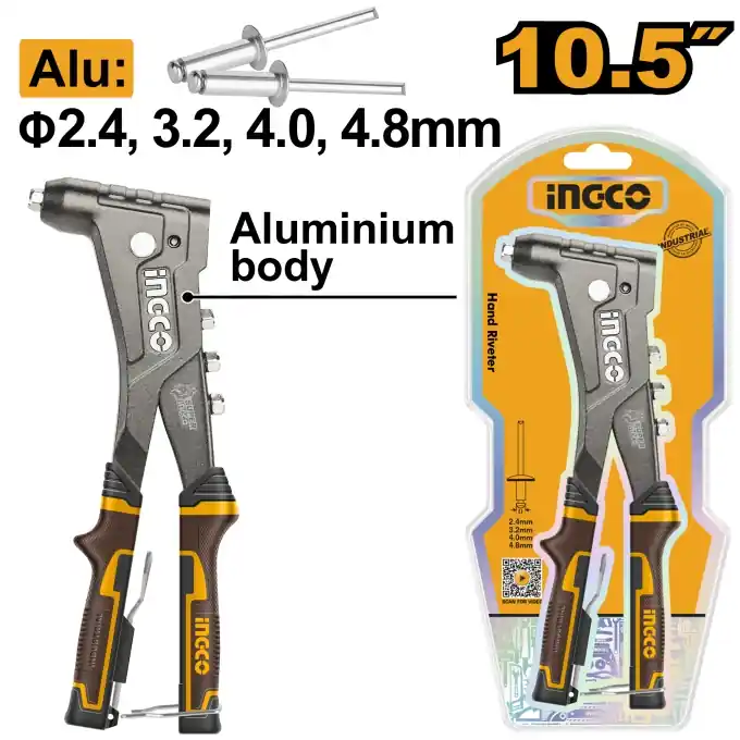 Cleste popnituri 10.5" pentru nituri aluminiu si otel, 2.4–4.8 mm, INGCO HR105 Nu rata
