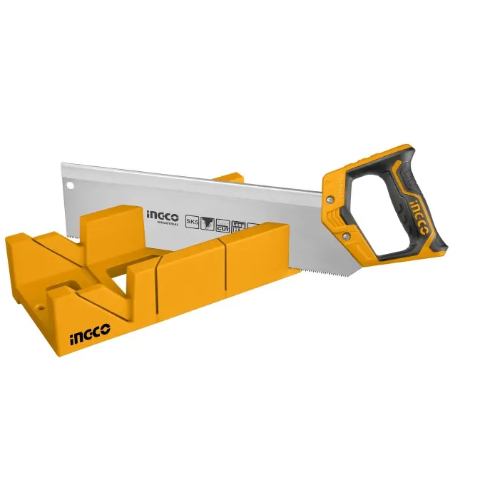 Lichidare de stoc Fierastrau manual cu suport pentru taieturi la unghi 45°/90°, lama 300 mm, INGCO HMBS3008