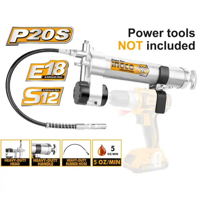 Gresor cu Atasare la Bormasina Decalimetru 400cc, 550bar, pompa de gresat Ingco CGULI2001 Cel mai bun preț