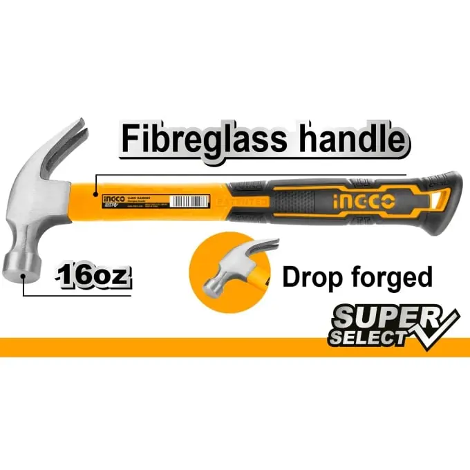 Plată sigură Ciocan cu 2 Colti 450g Maner Fibra SuperSelect