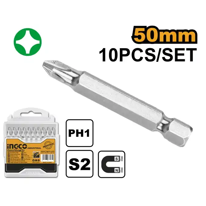 Set Biti PH3 Lungi 10buc INGCO SDB11PH323 – Precizie si Durabilitate in Aplicatii Solicitante Chilipir