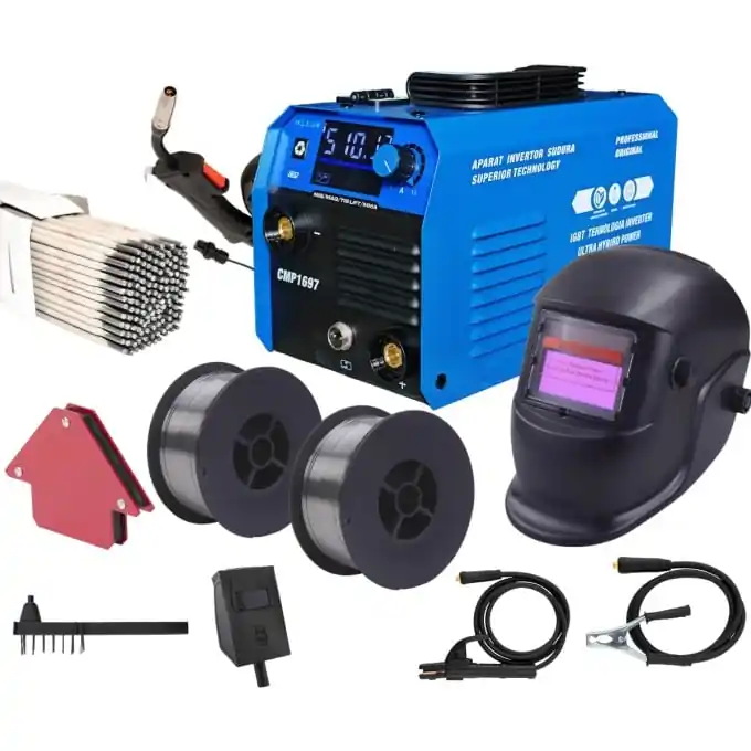 *PACHET* Aparat de sudura tip Invertor cu sarma 495A, + 2.5KG ELECTROZI, x2 sarma sudura 1kg, magnet sudura, masca sudura automata / MMA/MIG/MAG afisaj digital, ventilat, URAL MASH IGBT TEHNOLOGY ULTRA HYBRID POWER, CMP1697 Bestseller