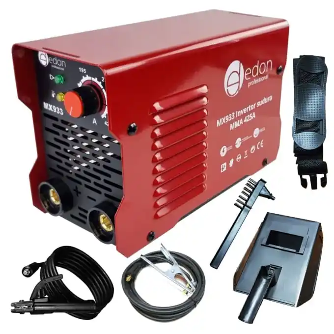 Aparat de sudura tip invertor 425A, protectie supraincalzire, ventilator de racire, anti-stick, 1.6-5mm, IP21S, eDon Professional MX933 Plată sigură
