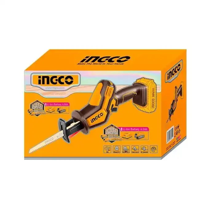 Retur ușor Fierastrau sabie vertical 20V, 3200rpm, taiere lemn/metal, fara acumulator, Ingco CRSLI6508