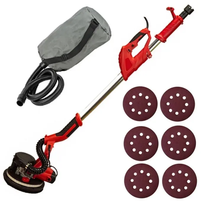 Preferatul clienților Masina de slefuit pereti telescopica 1250W, 225mm, lumina led, 2m, sac colector, smirghel rezerva, (girafa) Campion Profeiossional CMP0927