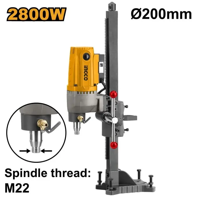 Masina de Carotat cu Coloana 2800W, 200mm, M22 Ingco DDM28001 Preferatul clienților