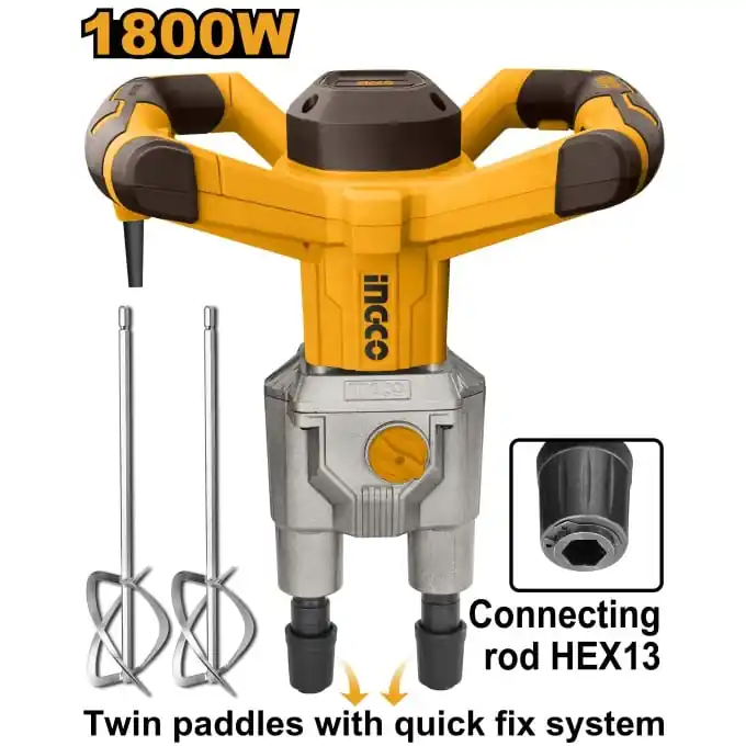 Mixer Electric Dublu 1800W, Hex13, 480rpm, variator turatie 6 nivele Ingco MX218008 Cumpără acum