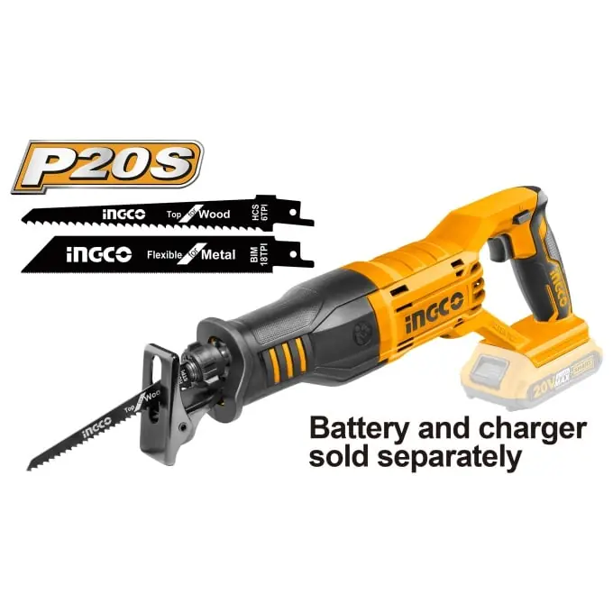 Reducere de preț Fierastrau Sabie 20V, 2800rpm, fara acumulator P20S, Ingco CRSLI1151