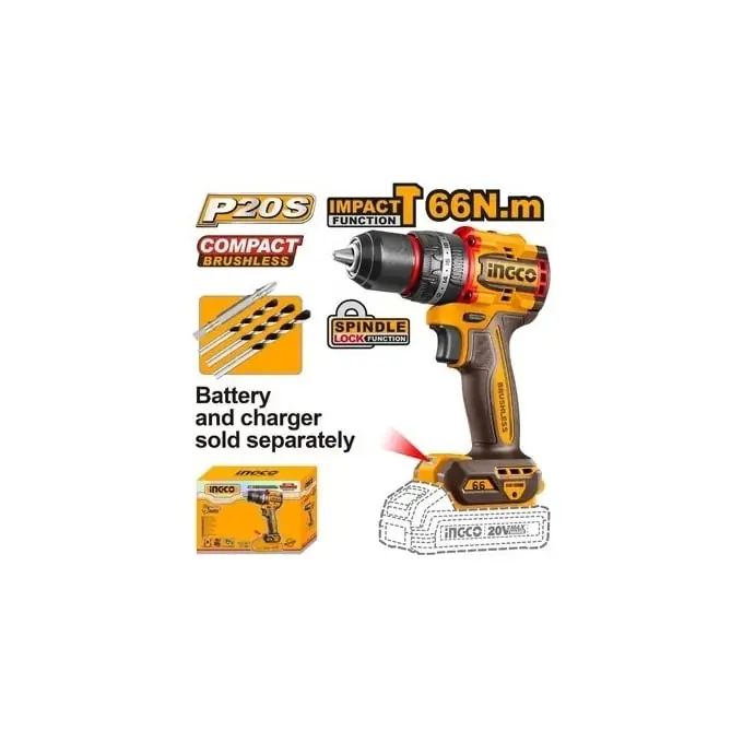 Bormașină cu Impact 20V, Brushless, 96Nm, fără Baterie – INGCO CIDLI209681 Vezi acum