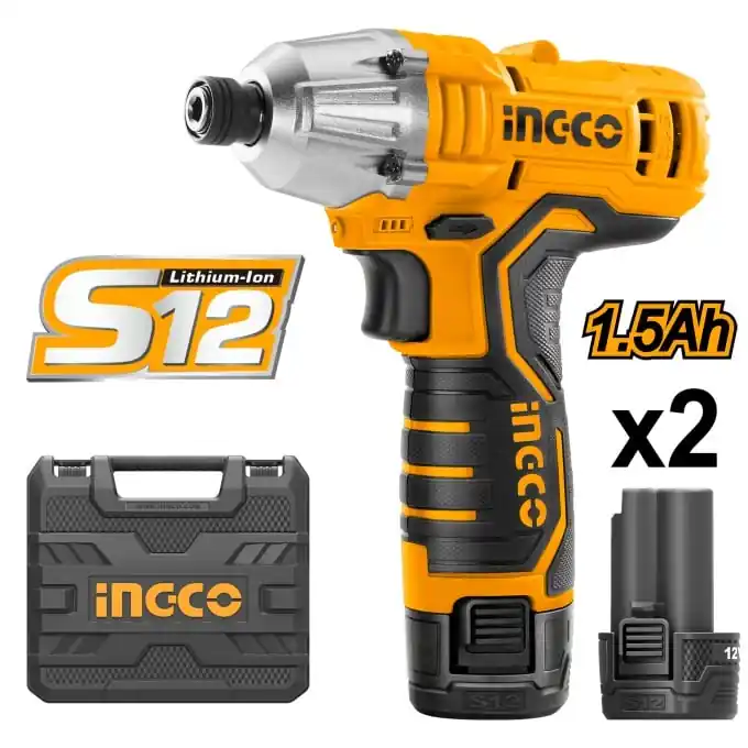 Masina de gaurit si insurubat Filetanta cu impact 12V 1/4 100 Nm, x2 acumulatori, Ingco CIRLI1201 Comandă acum