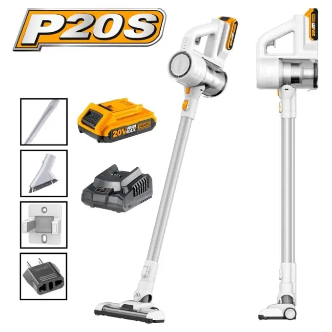 Aspirator Vertical 20V cu o Baterie 2Ah si Incarcator Ingco CVLI2006 Bestseller