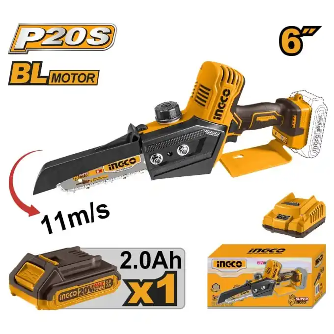 Mini drujba electrica 20V 150mm, brushless cu 1 Acumulator fierastrau Ingco CGSLI20685 Plată sigură